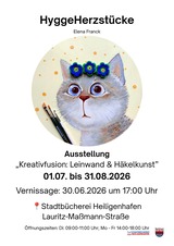 Ausstellung "Kreativfusion: Leinwand & H&auml;kelkunst"