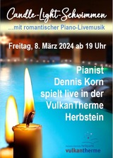 Candle-Light-Schwimmen mit romantischer Piano-Livemusik
